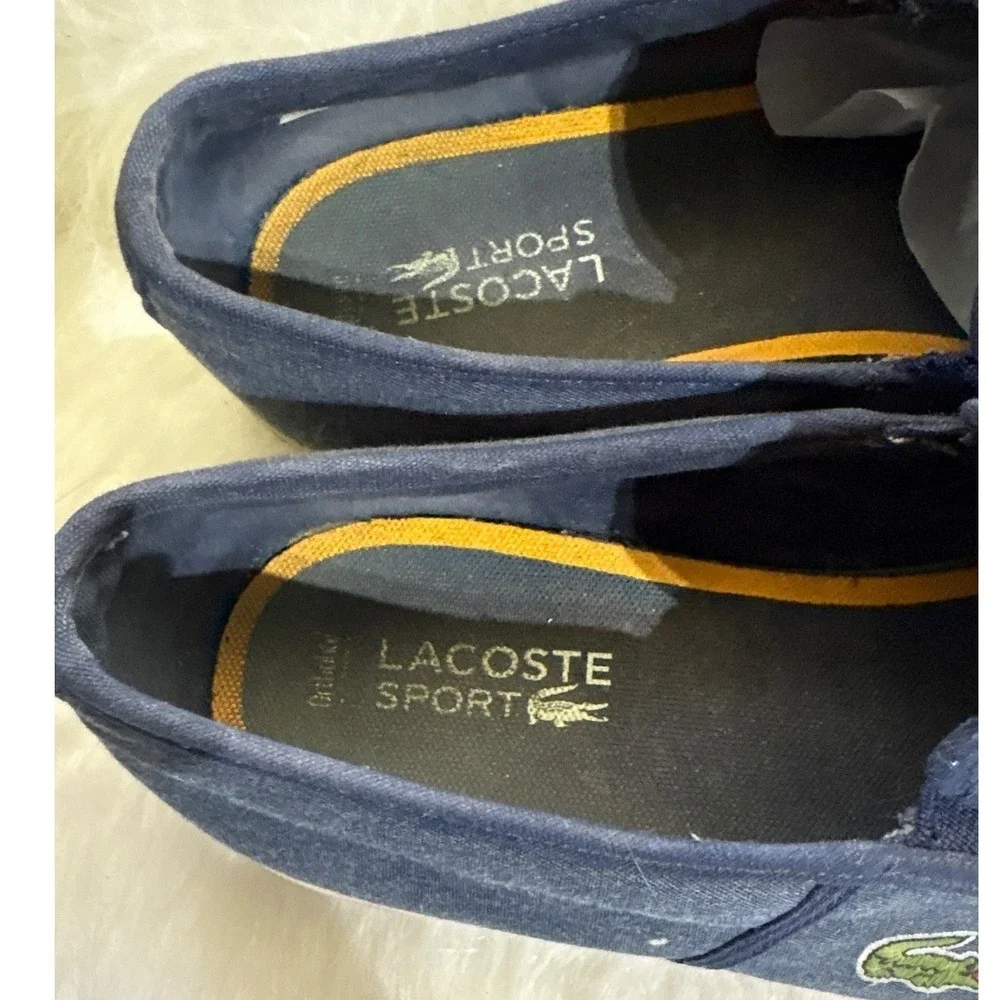 Lacoste‎ Sport Blue Denim Slip On Sneakers Casual Comfort Shoes